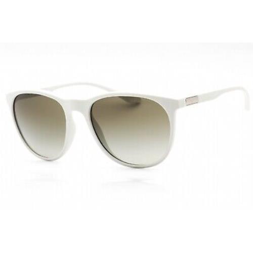 Emporio Armani EA4210 53448E Sunglasses Matte White Frame Green Gradient