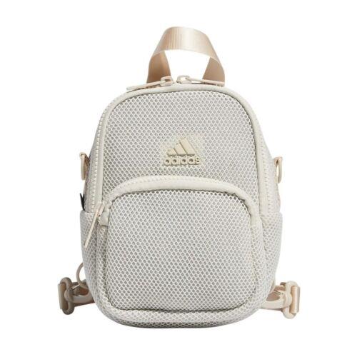 Adidas Women`s Air Mesh Mini Travel Backpack Crossbody Adjustable Bag - Beige