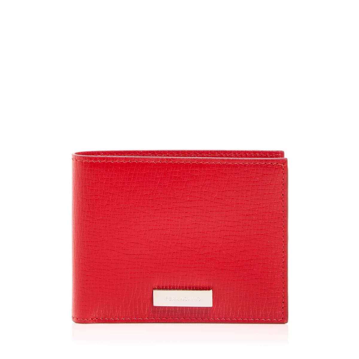 Salvatore Ferragamo Flame Red Revival Leather Bifold Wallet