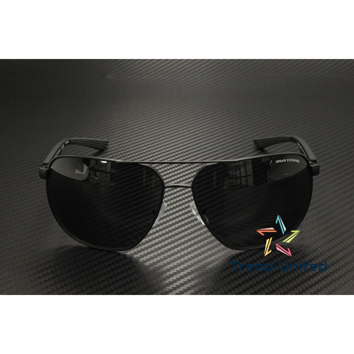 Armani Exchange AX2047S 600087 Matte Black Dark Grey 63 mm Men`s Sunglasses