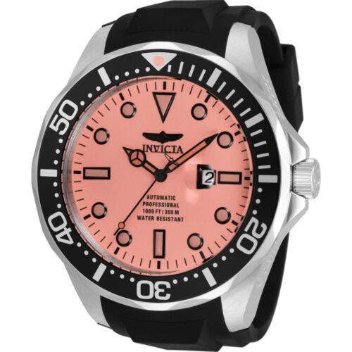 Invicta Men`s Watch Pro Diver Automatic Red Dial Black Silicone Strap 33606