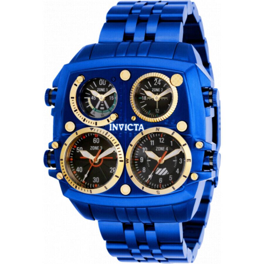 Invicta Aviator Zulu Time Quartz Black Dial Men`s Watch 35199