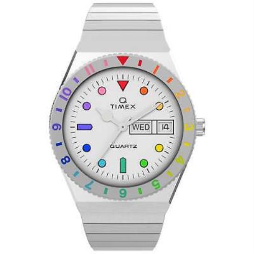 Timex Q Rainbow 36mm Silver Women`s Watch