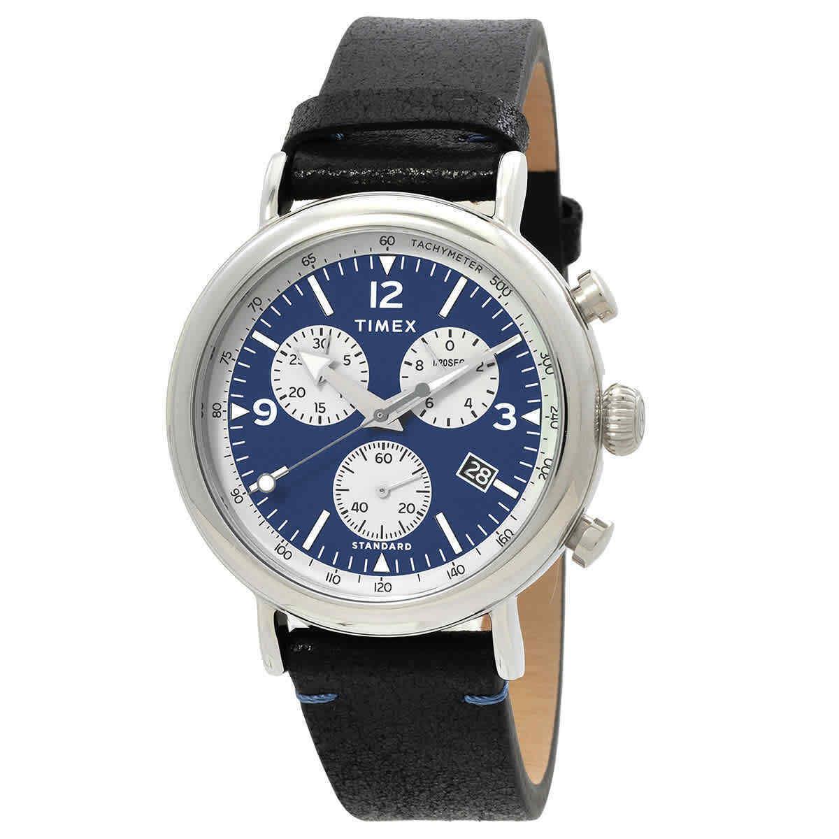 Timex Standard Chronograph Quartz Blue Dial Men`s Watch TW2V71100