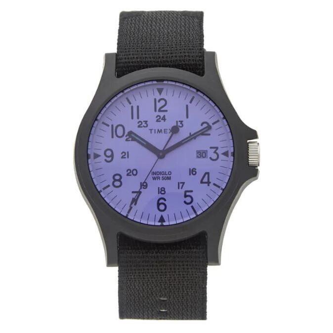 Timex Archive Acadia Purple Dial Black Nylon 34 Mmmen`s Watch TW2T42900