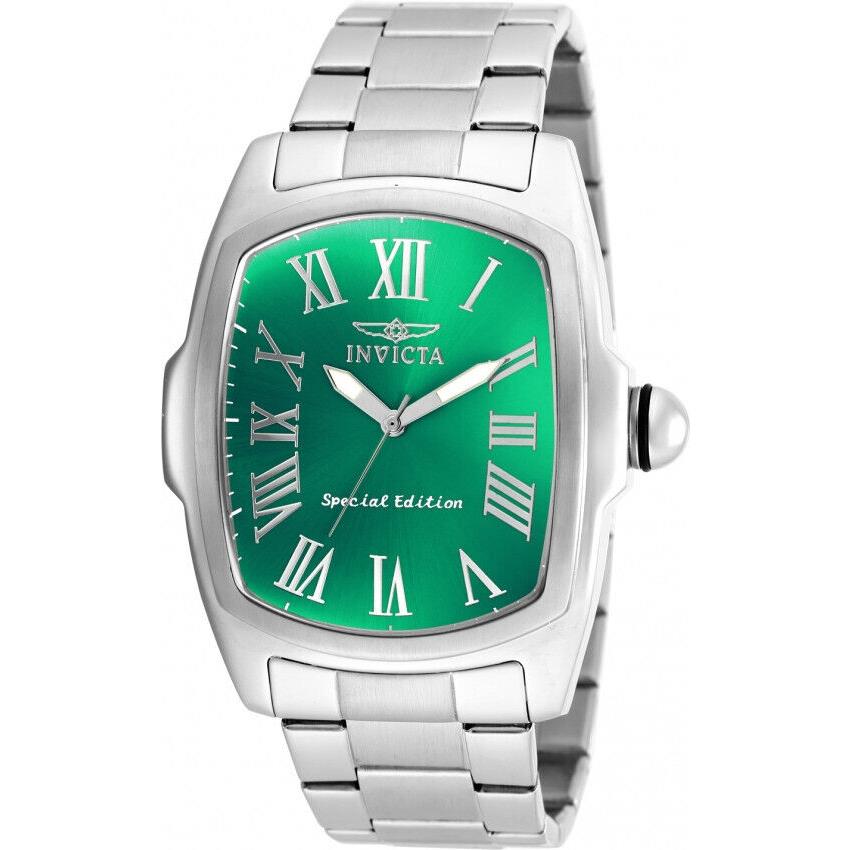 Invicta Men`s 47mm Grand Lupah Green Dial Special Edition Stainless Steel Watch - Dial: Green, Band: Silver, Bezel: Silver