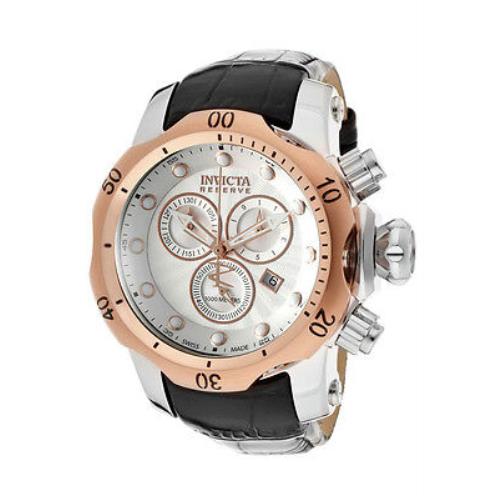 Swiss Made Invicta 10810 Reserve Venom Chronograph Silver Dial Mens Watch - Dial: Silver, Band: Black