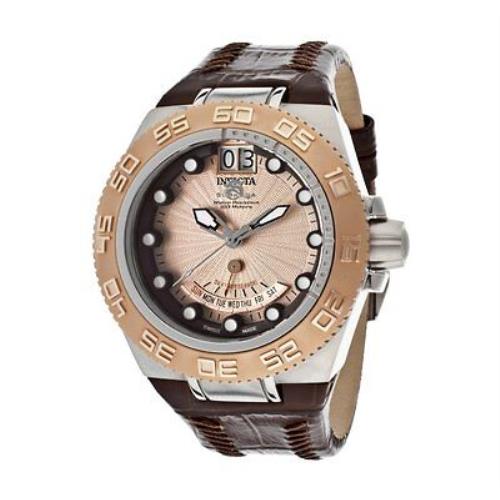 Swiss Made Invicta 10875 Subaqua Retrograde Date Rose Gold Tone Dial Mens Watch