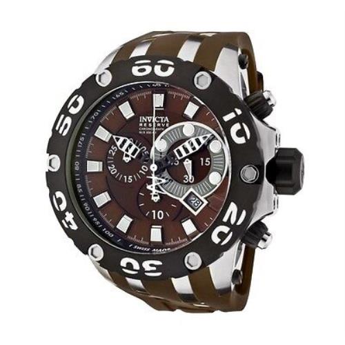 Swiss Made Invicta 0907 Subaqua Reserve Chronograph Brown Dial Men`s Watch