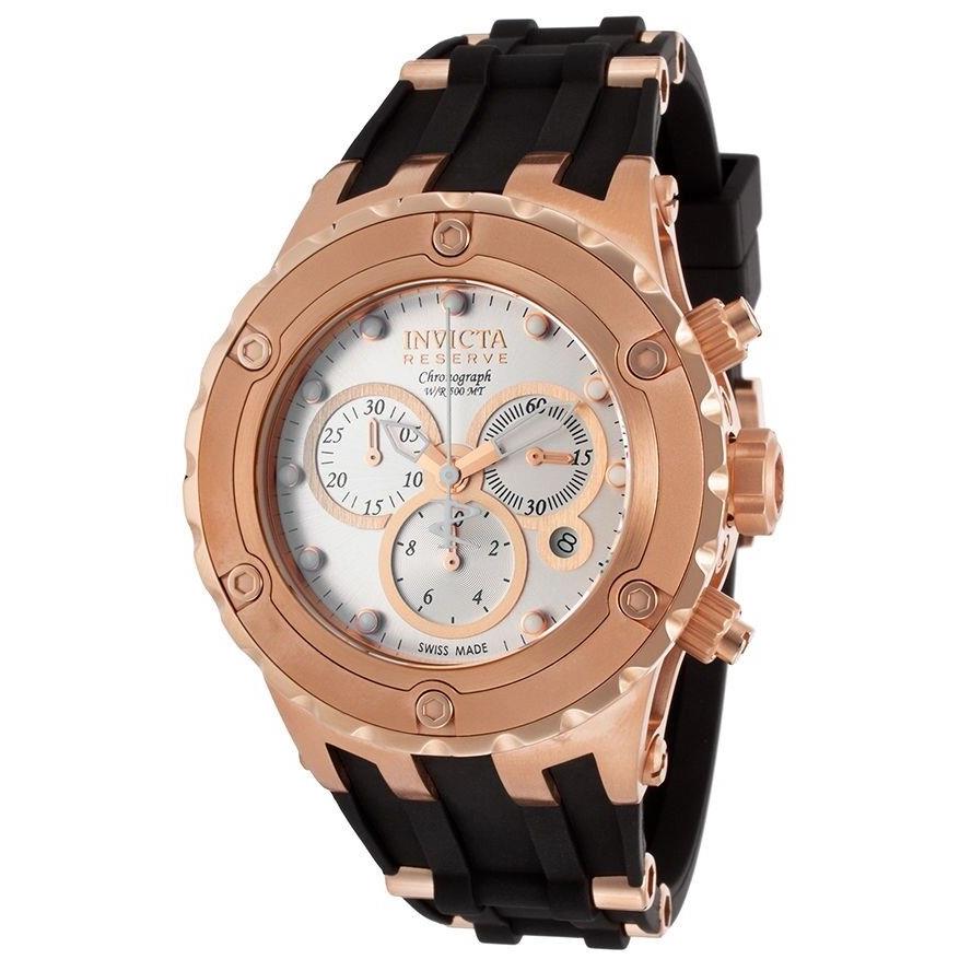 Invicta 80414 Subaqua Reserve Chronograph Rose Gold-tone Silver Dial Men`s Watch