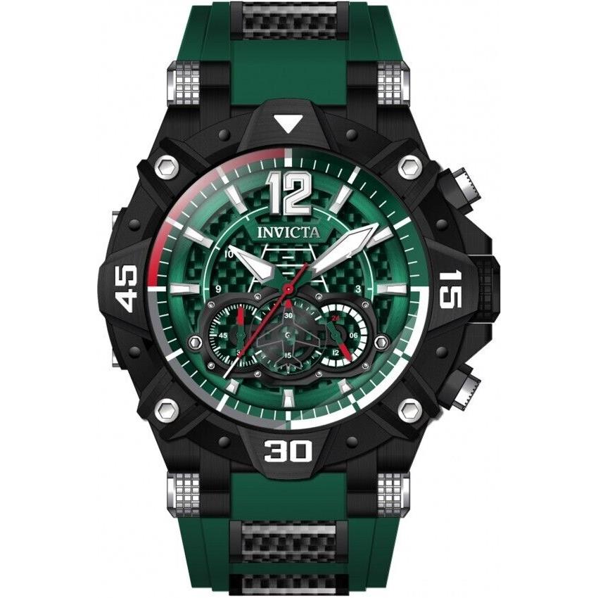 Invicta 40164 Aviator Chronograph Green Carbon Fiber Dial Steel 52MM