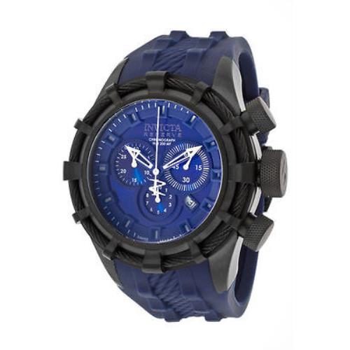 Swiss Made Invicta 11827 Reserve Bolt Sport Chronograph Blue Dial Men`s Watch - Dial: Blue