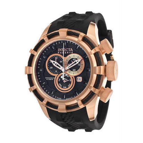 Invicta Swiss Made 15775 Reserve Bolt Chronograph 18K Rose Gold Plated SS Men`s Watch