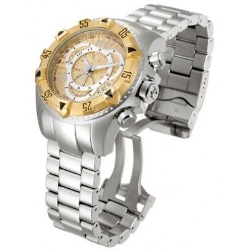 Invicta 11006 Reserve Excursion Touring Chronograph SS Gold-tone Dial Mens Watch - Dial: Gold, Band: Silver