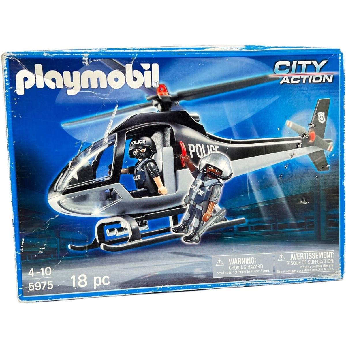 Playmobil 5975 Tactical Unit Helicopter City Action 18 Pcs