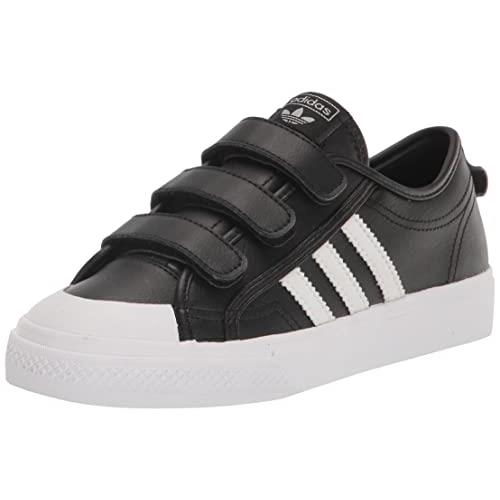 Adidas Unisex-child Nizza Sneaker Black/White/White (Cross Strap)