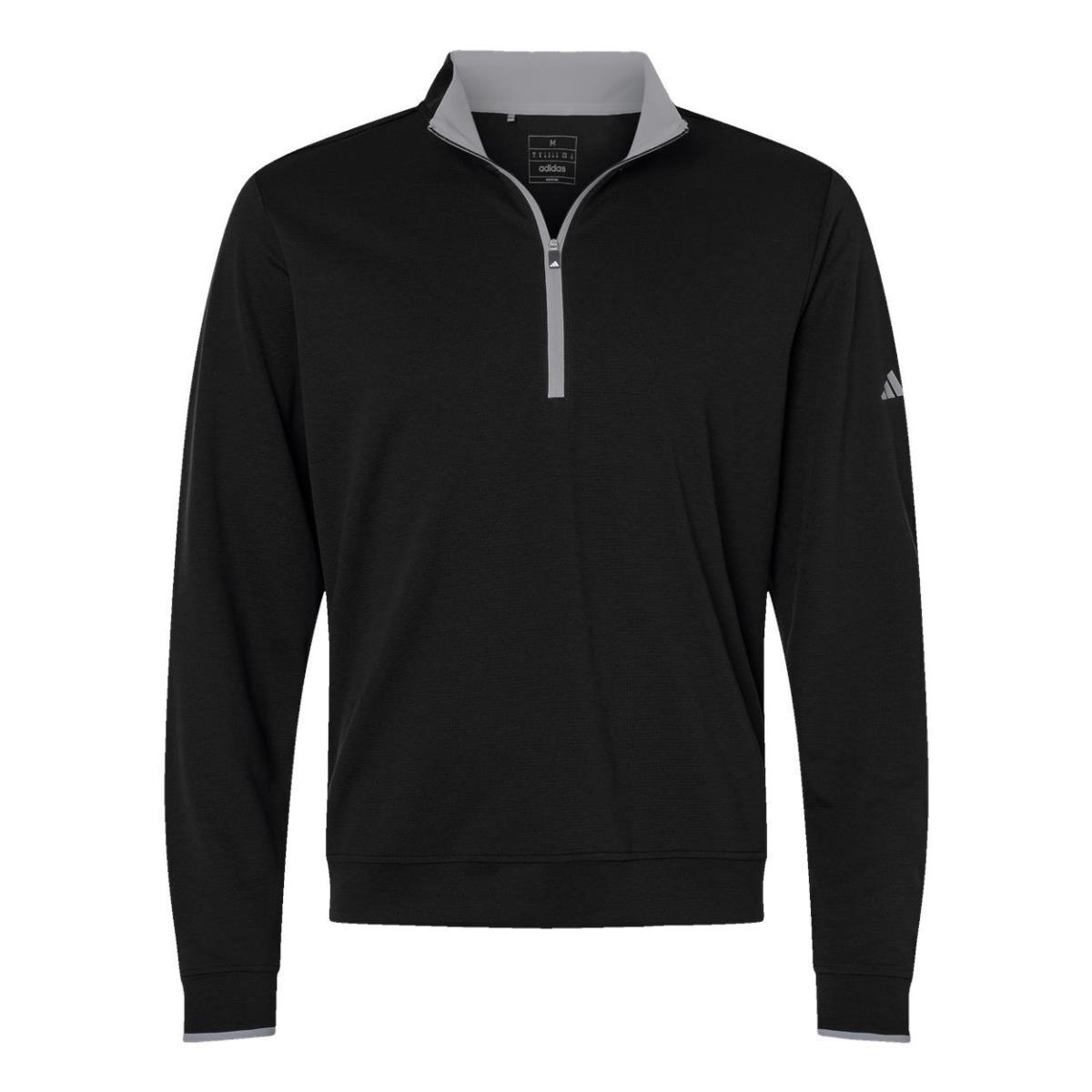 Adidas Golf Men`s S-2XL Lightweight Quarter-zip Pullover Drifit Athletic Jacket Black/Grey Three