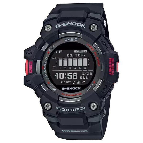 Casio G-shock GBD-100-1 Men`s Watch Digital G-squad Power Trainer Bluetooth - Dial: Black, Band: Black, Bezel: Red