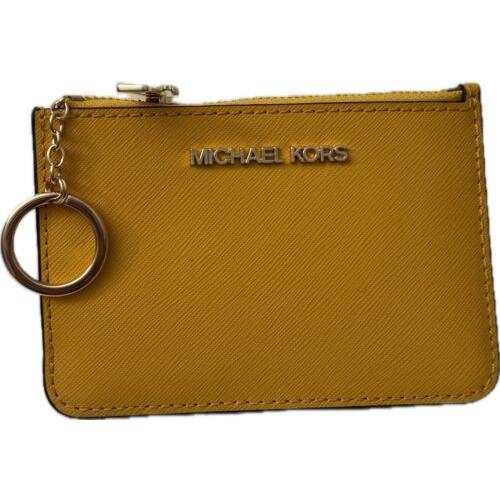 Michael Kors Jet Set Travel Small Leather Top Zip Coin Pouch Wallet