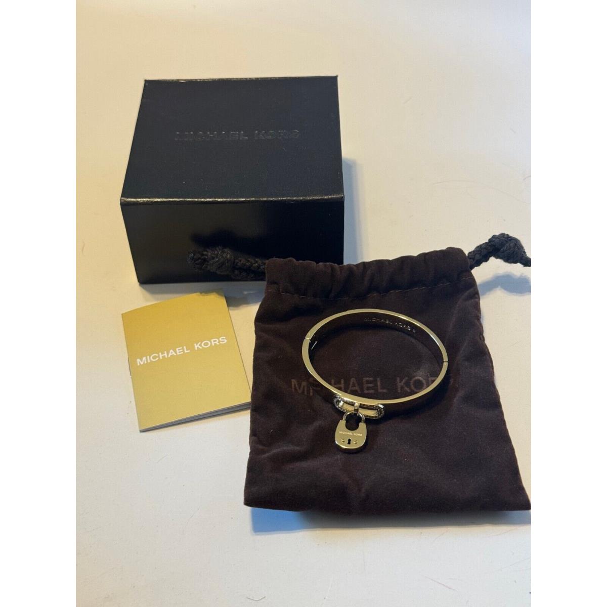 Michael Kors MKJ4611040 Gold-tone Stainless Steel Padlock Bangle Bracelet