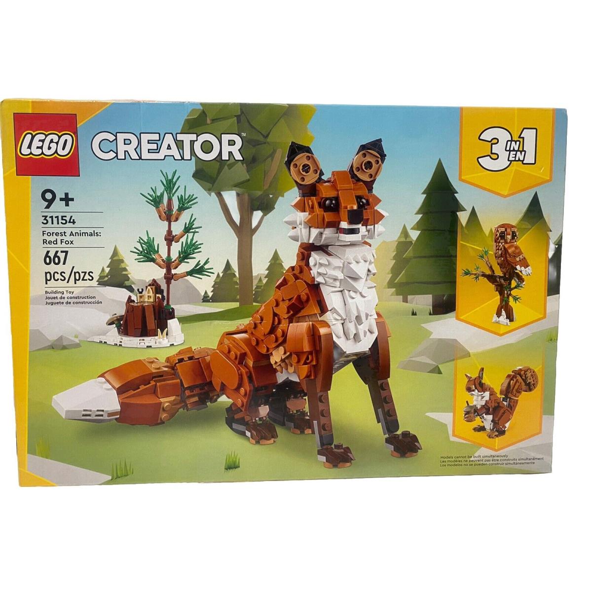 Lego Creator 3 in 1 31154 Forest Animals: Red Fox Fox Owl Squirrel