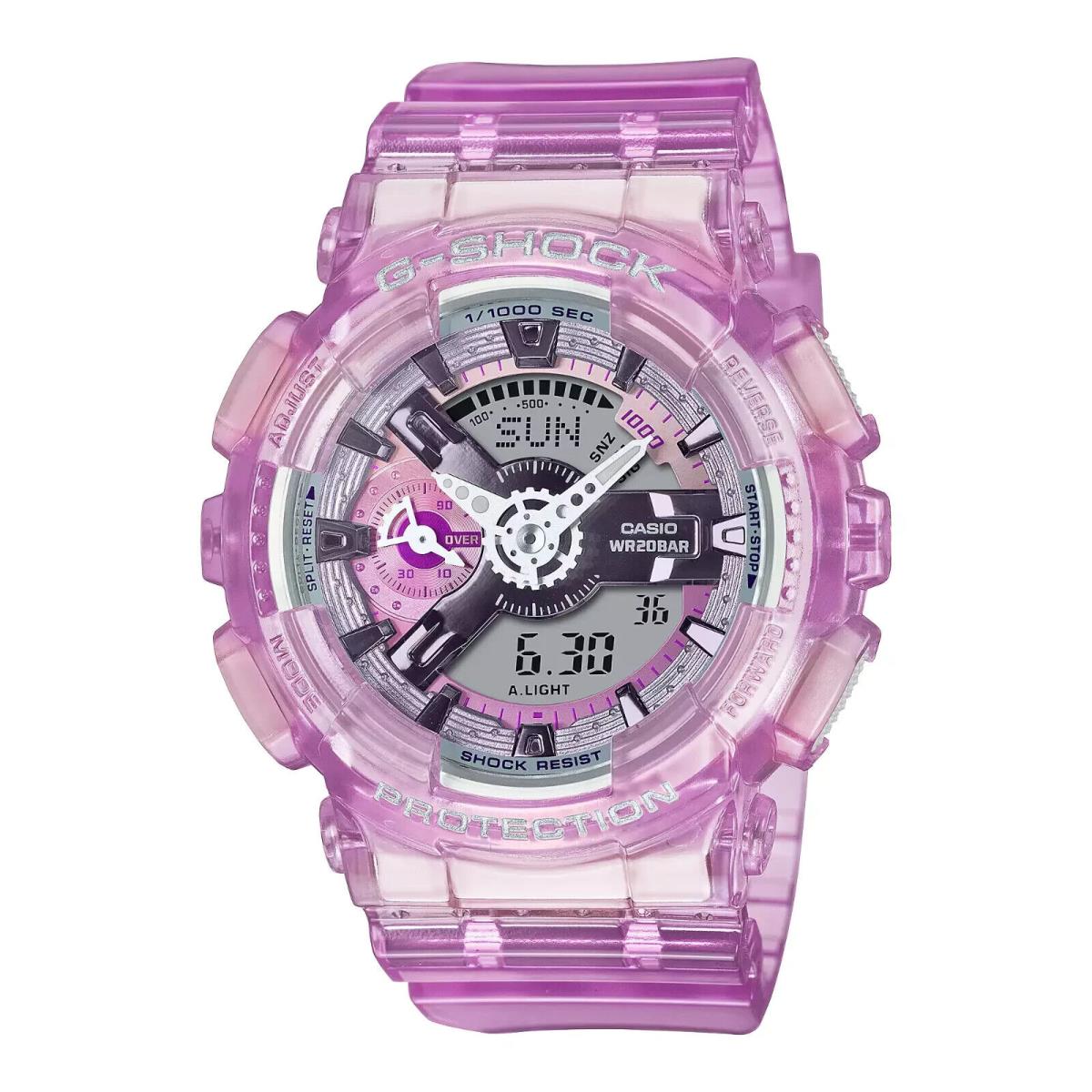 Casio G-shock Analog-digital Women Pink Skeleton Watch GMAS110VW-4A