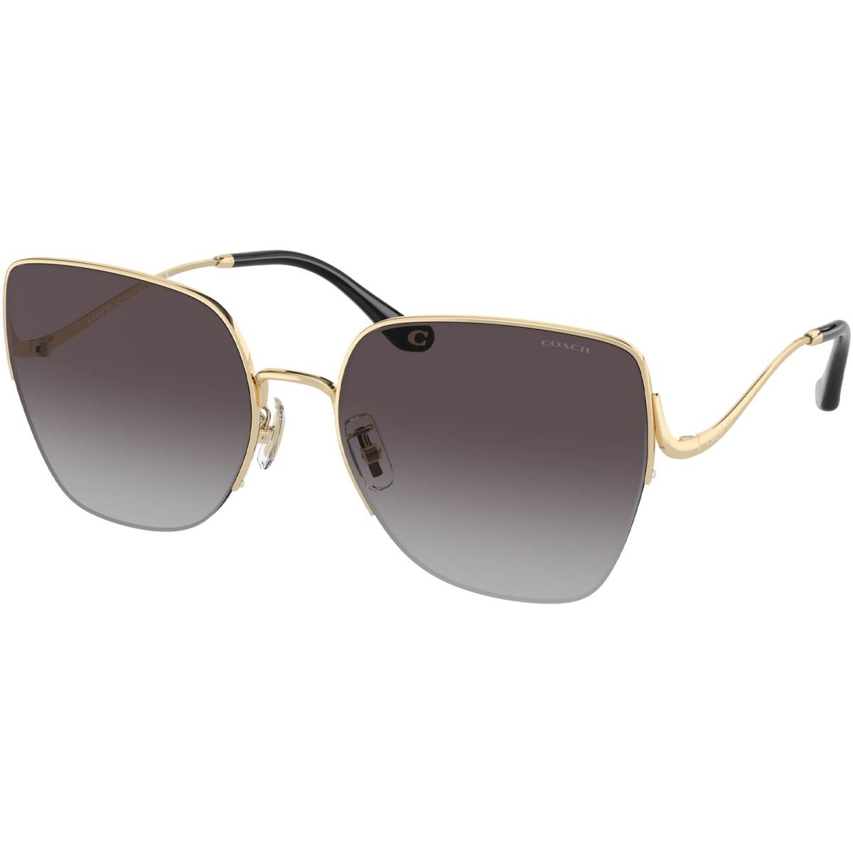 Coach Women`s Shiny Light Gold Square Semi-rimless Sunglasses HC7156D-90053C-60