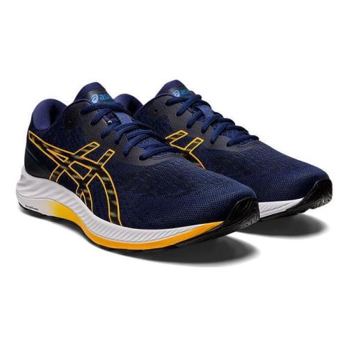 Asics Men`s Lightweight Cushioned Breathable Running Sneakers Med X Wide Navy Orange