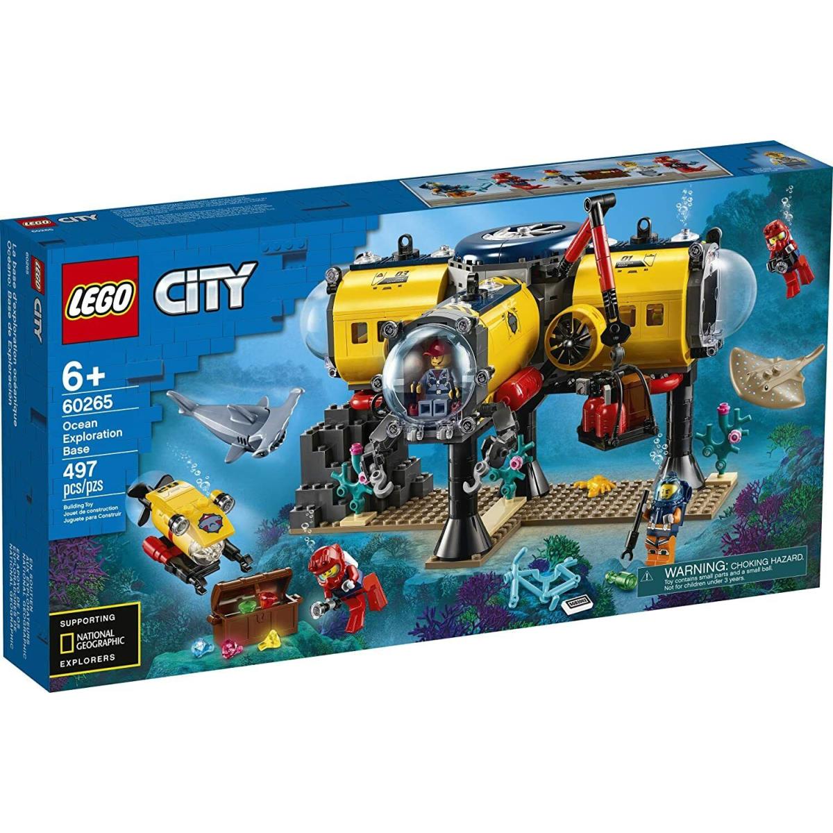 Lego 60265 City 6+ Ocean Exploration Base Stingray 5 Figs Shark 497 Pieces