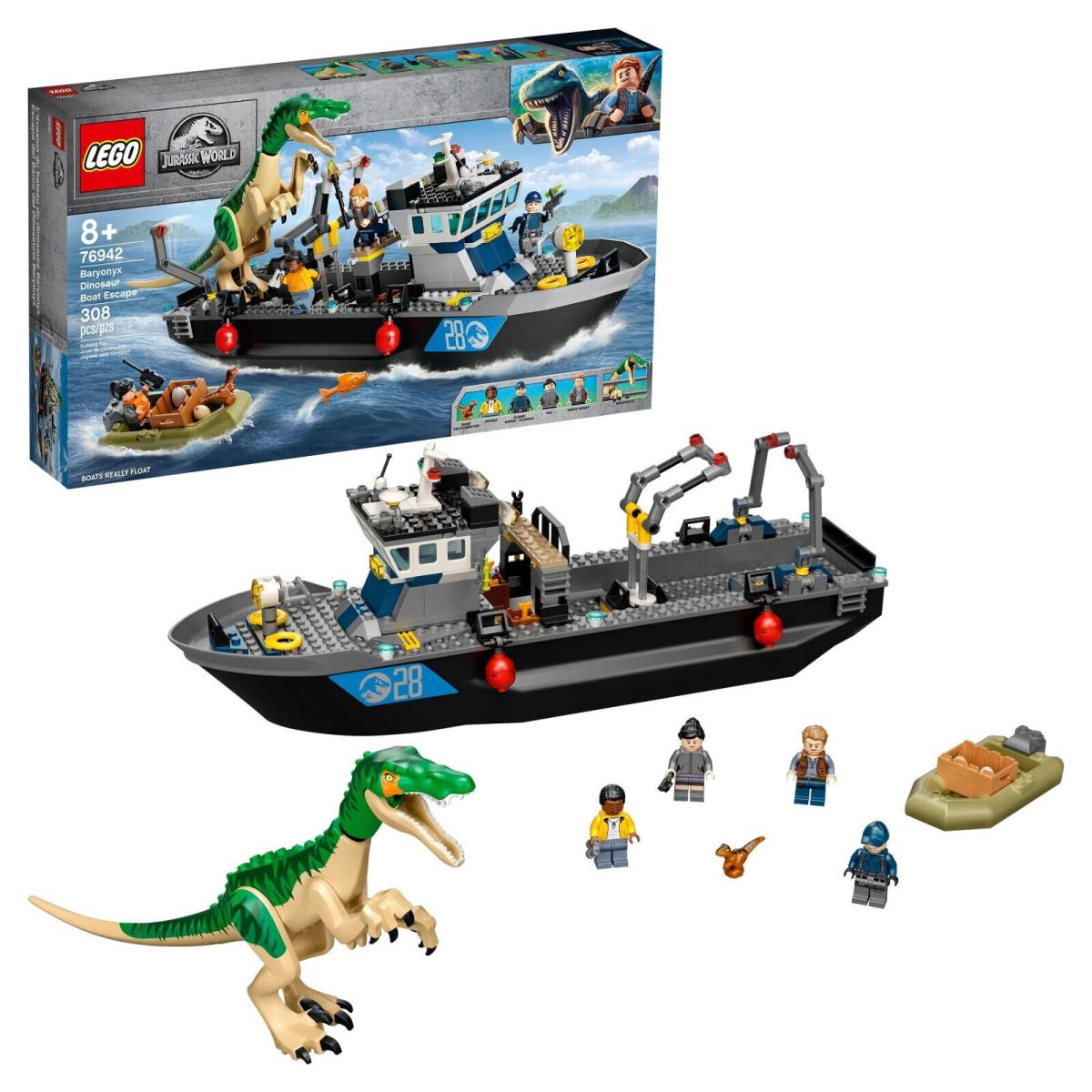 Lego 76942 Jurassic World Baryonyx Dinosaur Boat Escape See Description