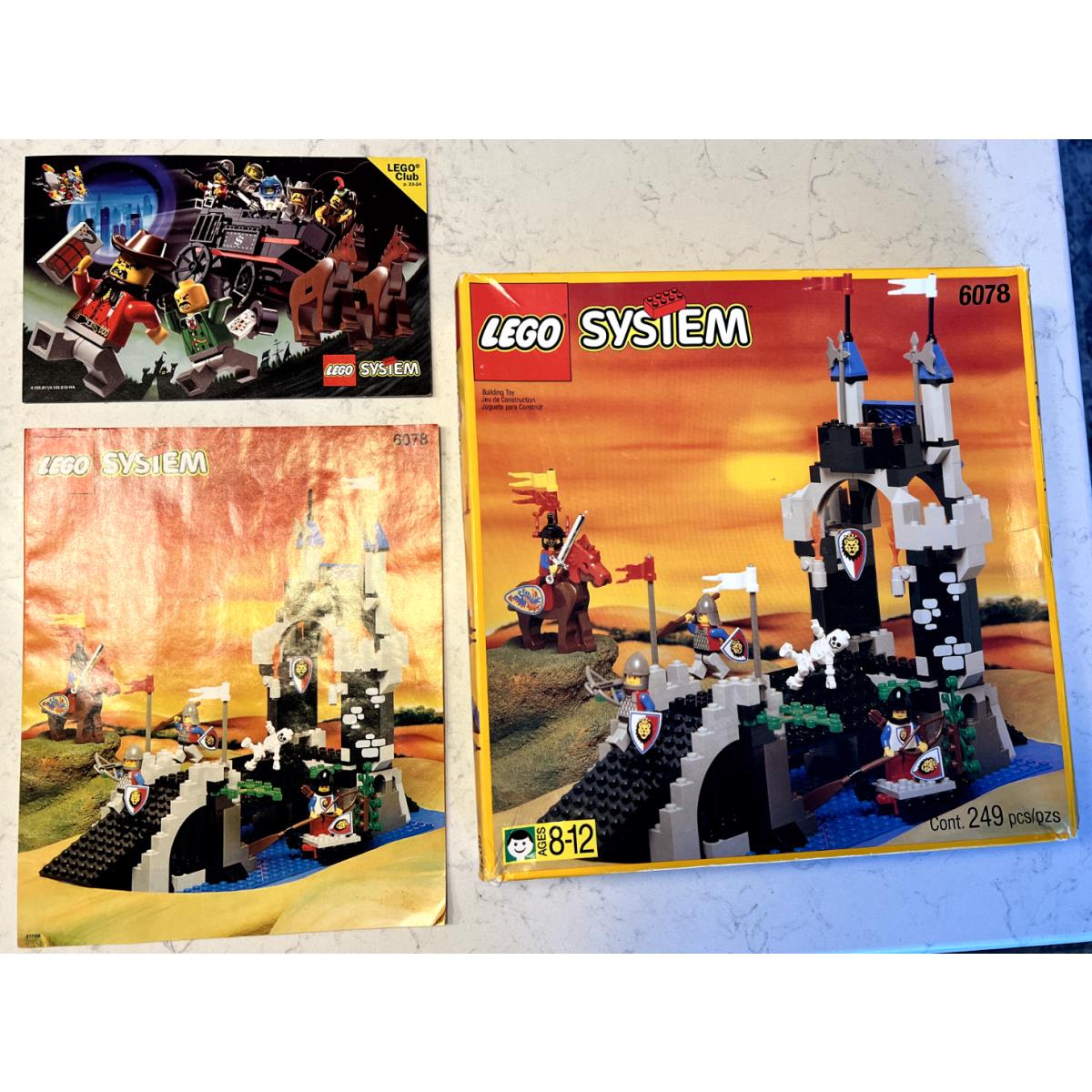 Lego Castle Royal Knights Drawbridge Set 6078 Bags Instructions Box