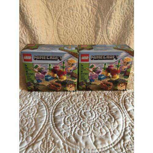 2 Boxes Lego 21164 Minecraft The Coral Reef 92 Pieces Look At Pics