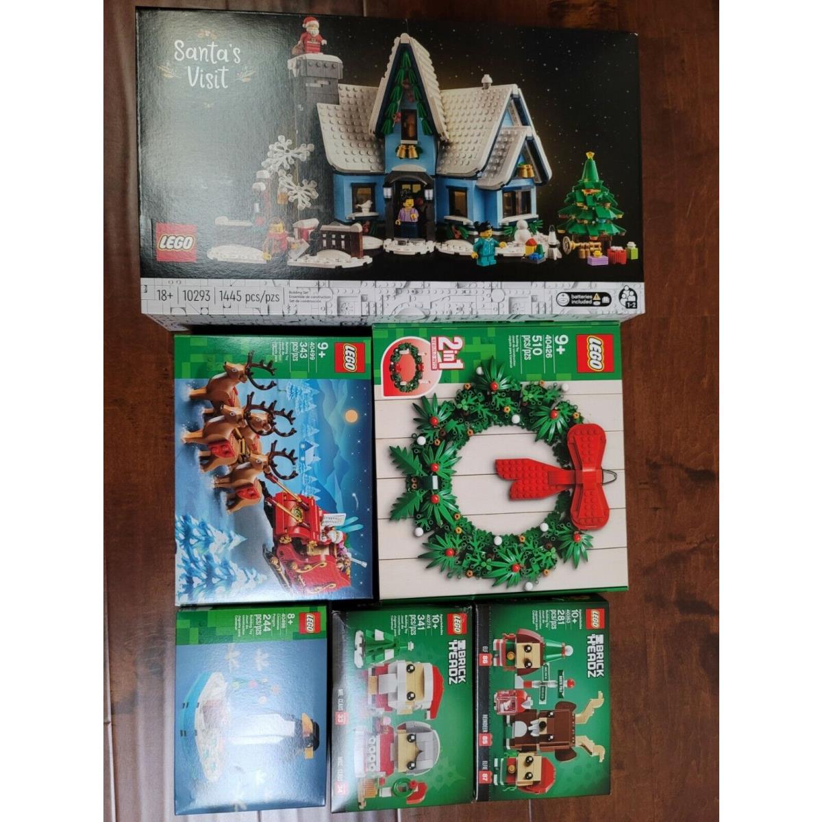 Lego 10293 Santa s Visit 40499 Santa`s Sleigh 40426 Wreath 40353 40274 40498