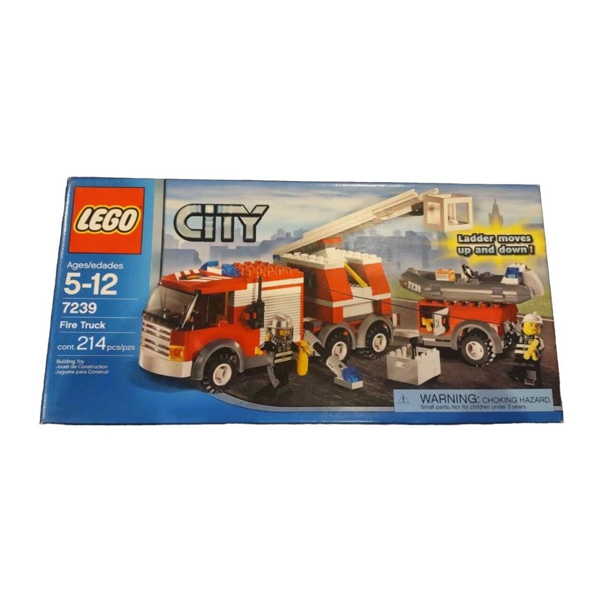 Lego City Fire Truck 7239 Retired Set 214 Pieces -