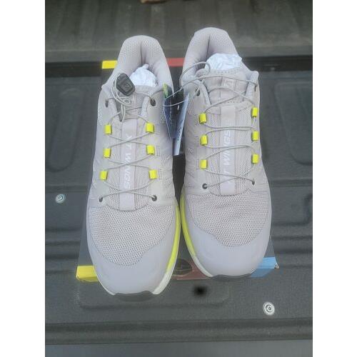 Salomon XT Wings 2 Grey Ashes Yellow Men`s Size 8 Running Shoes Sneakers