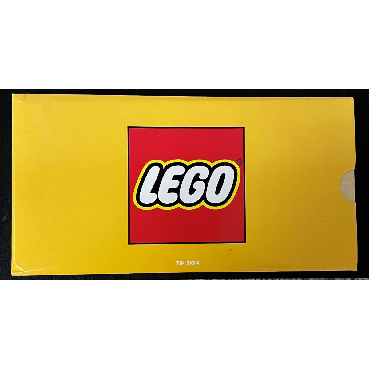 Lego Vip Promo 5007159 Yellow W/ Red Logo Tin Licence Plate Sign IN Sleeve