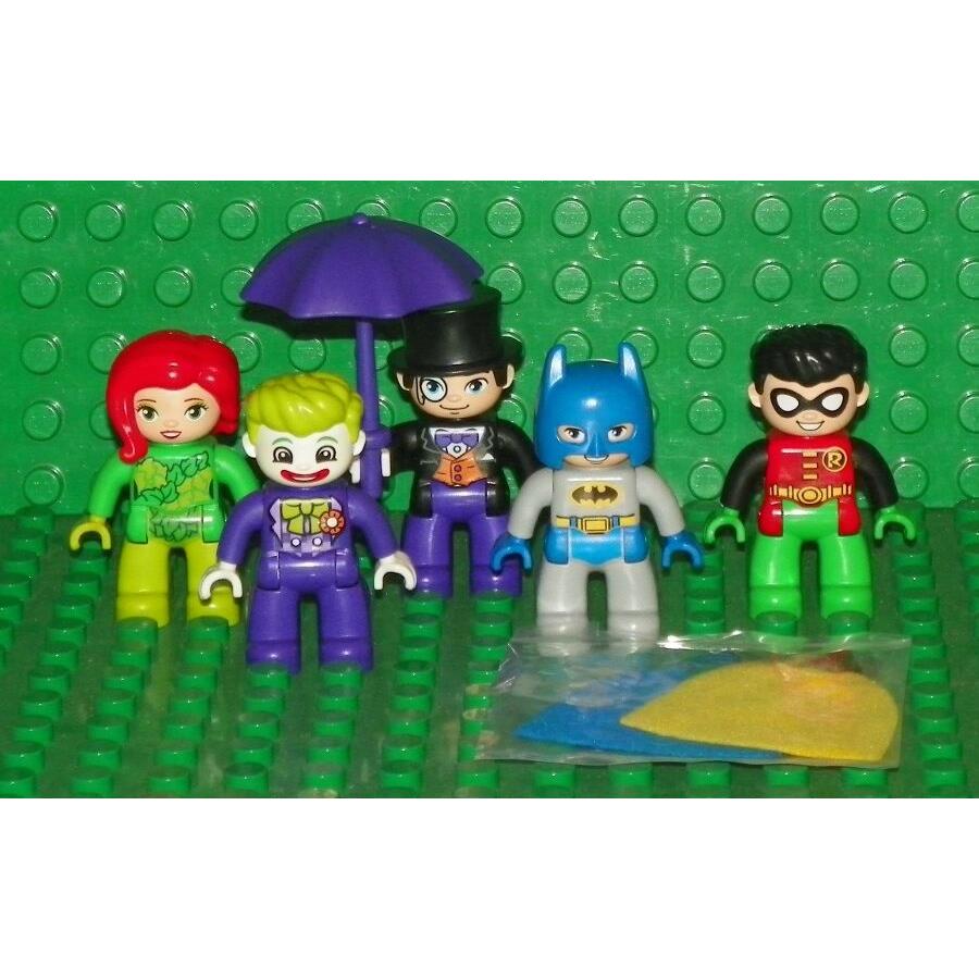 Lego - Duplo Batman Minifigures: Batman Robin Joker Poison Ivy Pengu