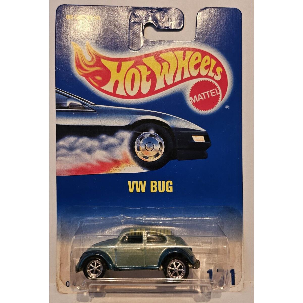 1991 Hot Wheels Blue Card Collector 171 VW Bug Blue W/chrome BW Spoke Wheels