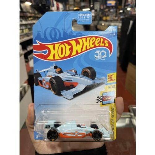 2018 Hot Wheels Super Treasure Hunt Indy 500 Oval Gulf with Protector