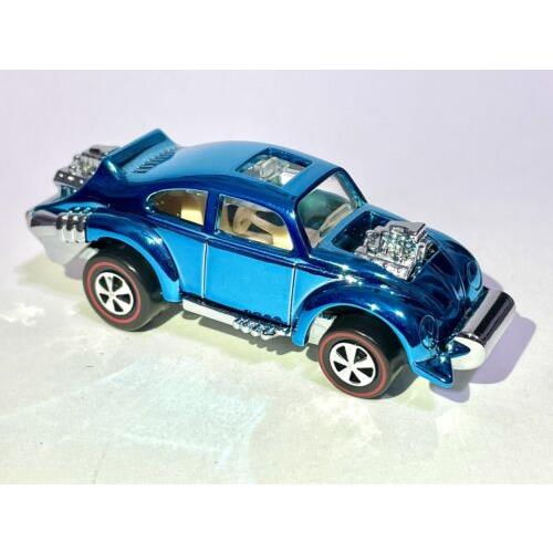 Hot Wheels Custom Made Chrome Blue Redline Evil Weevil Vw Bug Beetle Baja