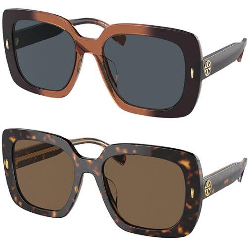 Tory Burch Miller Women`s Oversize Square Sunglasses w/ Rivet Detail TY7193U