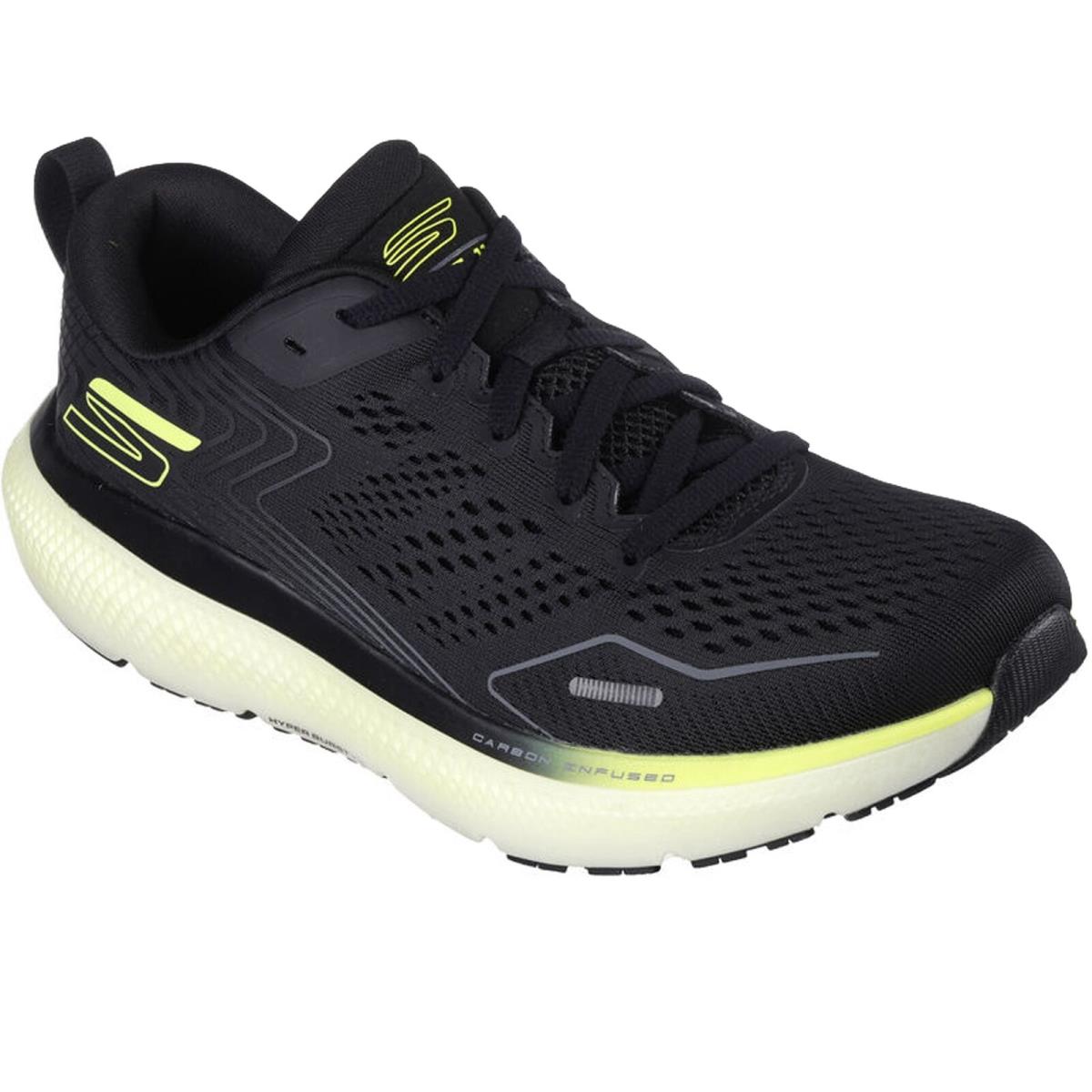 Skechers Men`s 246079 Go Run Ride 11 Black White Archfit Running Shoes - Black, White