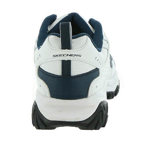Mens Skechers Sport After Burn M.fit Slip ON White Navy Leather Shoes - White