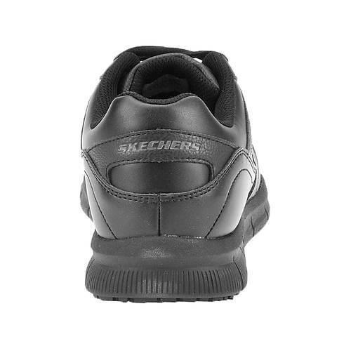 Womens Skechers Work Nampa-wyola Athletic Black Leather Shoes