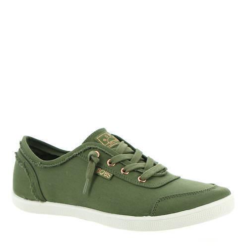 Womens Skechers Bobs B-CUTE-33492 Olive Canvas Shoes - Green