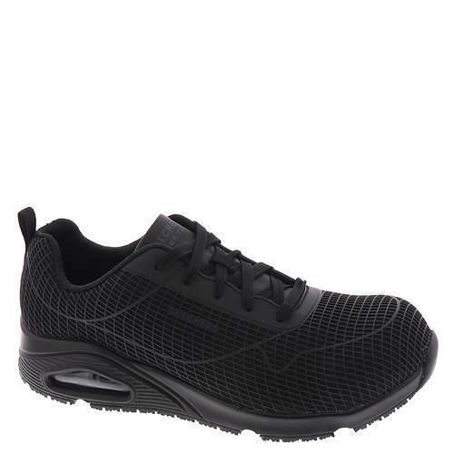 Womens Skechers Work Uno Sr-jhansi Sneaker Black Mesh Shoes