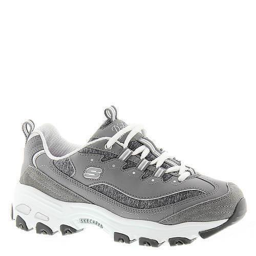 Womens Skechers Sport D`lites-me Time Grey Memory Foam Shoes - Gray