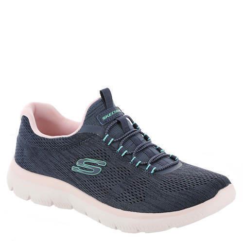 Womens Skechers Sport Summits-fun Flare Navy Pink Turquoise Mesh Shoes