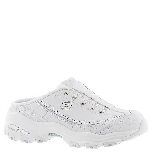 Womens Skechers Sport D`lites Bright Sky White Silver Leather Shoes