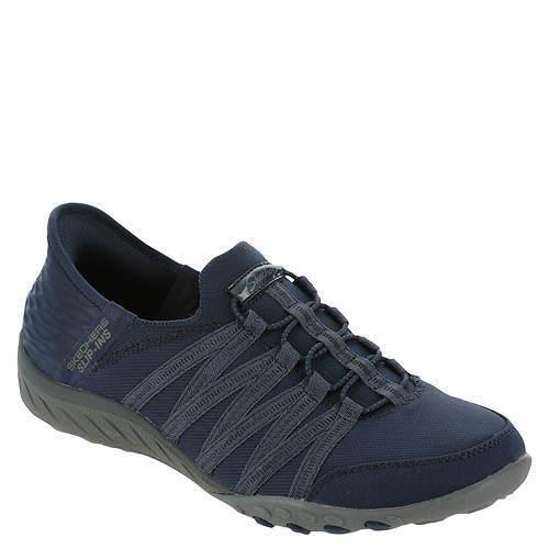 Womens Skechers Active Slip-ins: Breathe Easy-roll with Navy Fabric Shoes - Blue